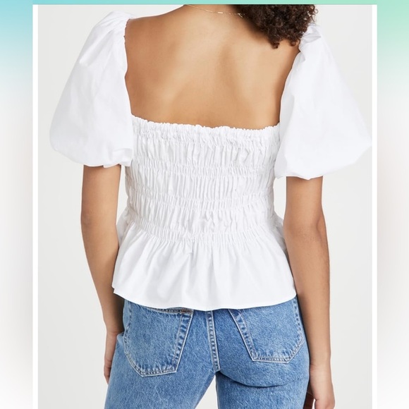 ASTR the Label Bubble Puffy Sleeve Smocked white top size L - Picture 3 of 7